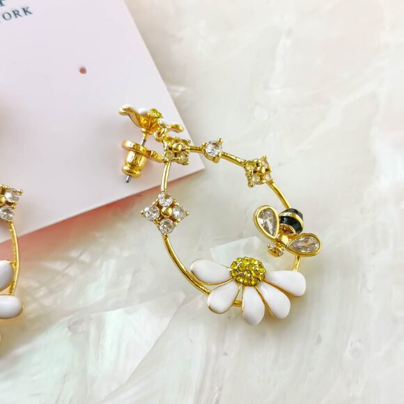 Kate Spade • dazzling daisies gold statement hoops Earrings - Picture 3 of 3